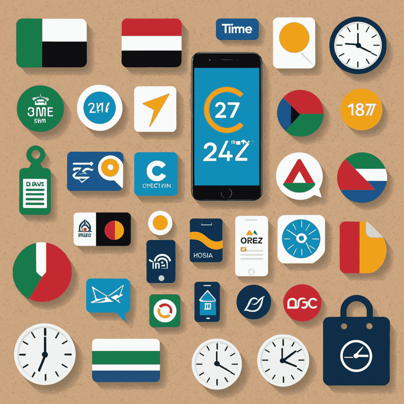 A collage of icons representing the benefits of online mobile recharge, such as time-saving, 24/7 availability, and convenience, with the zonefutureuae.com logo and a UAE flag in the background.