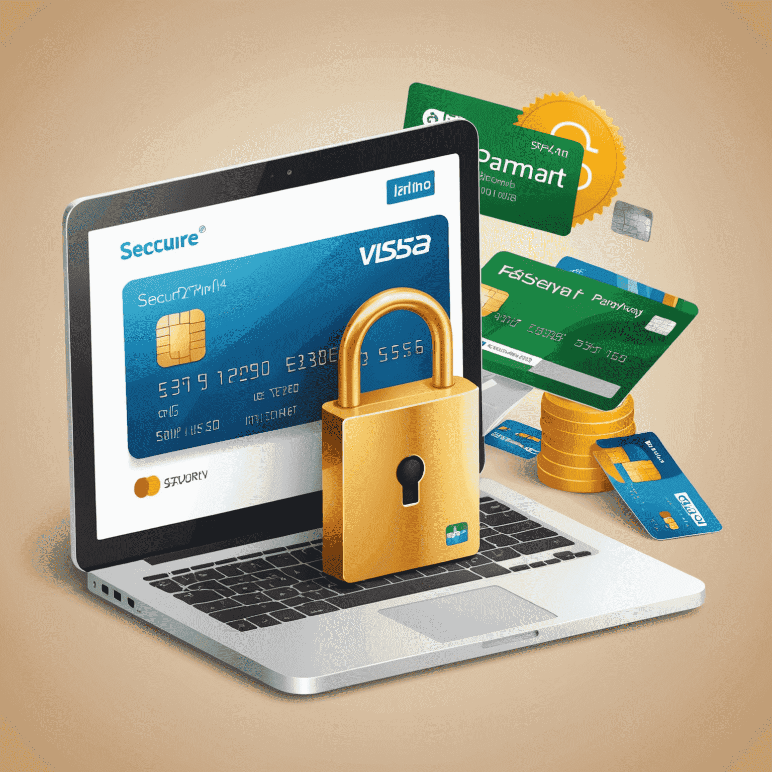 Illustration of secure online payment